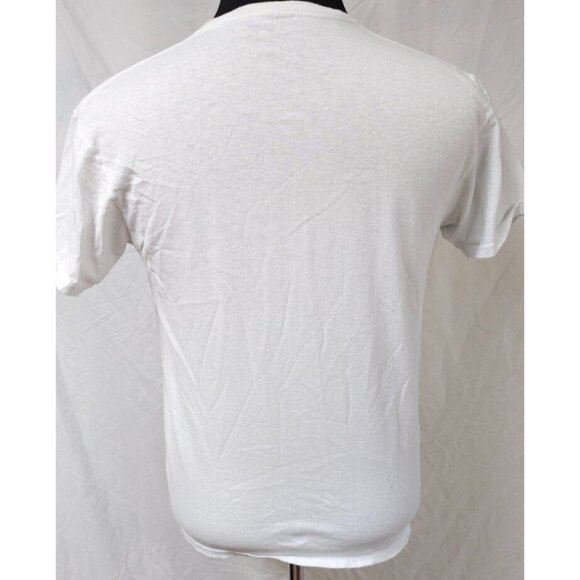 Yellowstone Dutton Ranch Medium White Cowboy Horse Spellout Distressed Tee Shirt - Picture 7 of 13